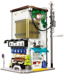 CaDA Bauset Japanischer Bun Shop - Modulares Straßenladen mit LED - 1108 Teile