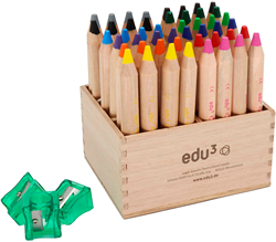 Edu Buntstifte Jumbo Set 48 Stück für Kinder - Wachsmine