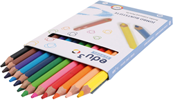 Edu Jumbo Buntstifte Set 12 Stück für Kinder - ergonomisch