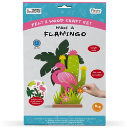 Fiesta Crafts Bastelset Filz und Holz Flamingo kreatives Spielzeug