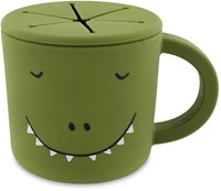 Trixie Silikon Snackbecher - Mr. Dino - Snackbecher für Babys und Kleinkinder - grün