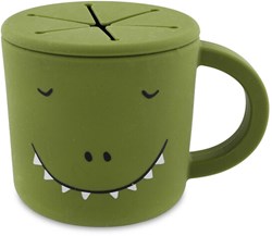 Trixie Silikon Snackbecher - Mr. Dino - Snackbecher für Babys und Kleinkinder - grün