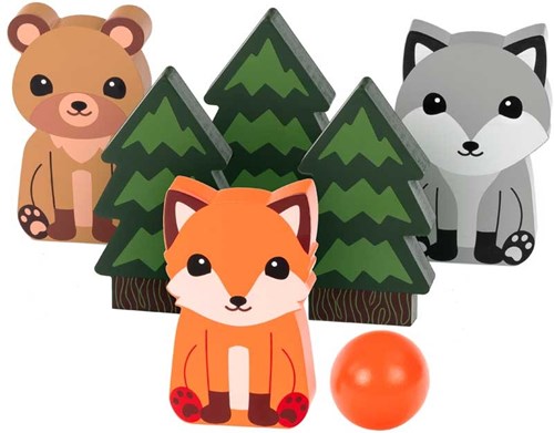 Forest Skittles Outdoor Kegelspiel Tiere für Kinder-2