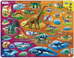 Larsen Puzzle - Dinosaurier Rahmenpuzzle Russisch 85 Teile