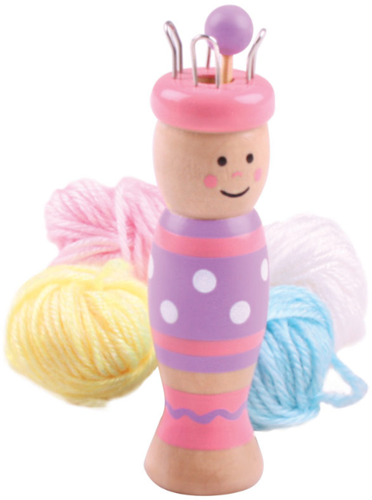 BigJigs - Strickpuppe - Holz Strickset mit Wolle und Nadel