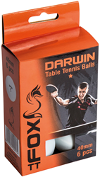 Fox TT Tischtennisbälle Darwin 1 Star 40 mm weiß 6 Stück