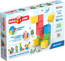 Geomag magnetisches Konstruktionsspielzeug Magicube recyceltes Kreativset 16 Stück