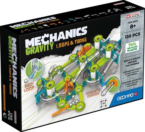 Geomag magnetisches Konstruktionsspielzeug Mechanics Gravity Loops & Turns 130-teilig
