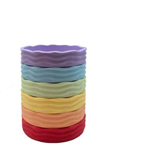 Grennn Spielschalen Wave Pastell Set für kreatives Spielen und Sortieren