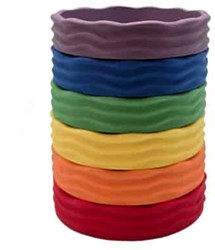 Grennn Regenbogen-Schälchen Set Holzspielzeug bunt und kreativ