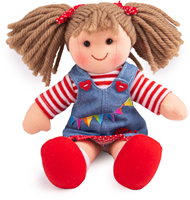 BigJigs Puppe Hattie - Stoffpuppe 25cm für Kinder-2