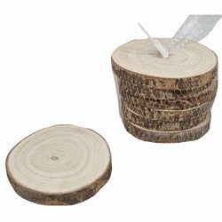 Hobbygroep Holzuntersetzer Baumrinde 10 cm 6er Set Dekoration