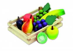 Tanner Holzspielzeug Obst im Kistchen - 9-teilig - Rollenspiel