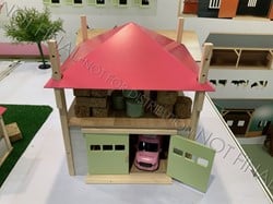 Kinder Globus Heuhaufen Holz mit Schuppen 1:32 32x35x45 rosa