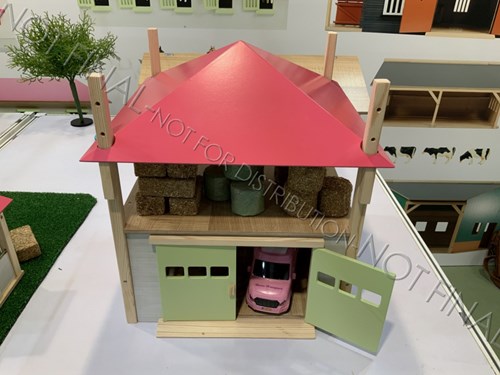 Kids Globe Heuschober Holz Spielzeug Bauernhof mit Speicher 1:32 rosa