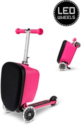 Micro Kinderroller Koffer LED Patch & Play Pink - Scooter und Gepäck in einem