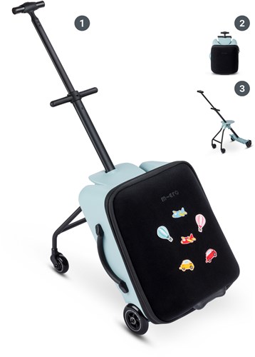 Micro Kinder Ride-On Koffer Eazy Frosty Blue leichter Buggy