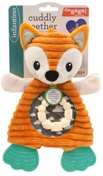 Infantino Beißspielzeug Fuchs Kuscheltier - sensorisches Babyspielzeug orange weiß
