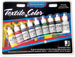 Jacquard Textilfarben Set - 9 Farben - 14 ml - kreative Stofffarbe