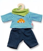 Heless Puppenkleidung Jeans Set mit gestreiftem T-Shirt 28-35cm