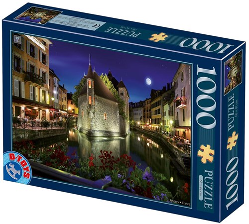 D-Toys Puzzle 1000 Teile Nachtlandschaft Annecy Frankreich Puzzle-2