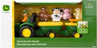 Britains John Deere Spielzeugtraktor mit Tieren und Sound - Bauernhof