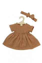 Poppenjurk Bruin met Ruches, 28-35 cm