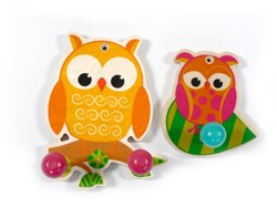 Hess Garderobenhaken Eule - Holz Kinderzimmer Dekoration 2er Set