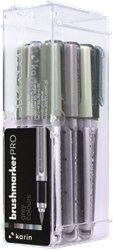 Karin Brushmarker Set Grau 12 Stück professionelle Brushpens