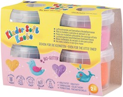 Feuchtmann Knete Set Bio-Glitter 4x80g vegan und sicher für Kinder