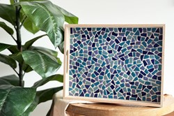 Little Creations Mosaik Tablett DIY Set blau kreatives Bastelset Erwachsene