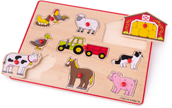 Bigjigs Holzpuzzle Bauernhof - 9 Teile