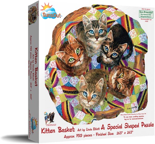SunsOut Puzzle Katzenkorb Jigsaw Linda Elliot 750 Teile Karton-2