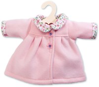 Heless Puppenmantel rosa mit Blumenkrause 35-45cm Babypuppen Kleidung