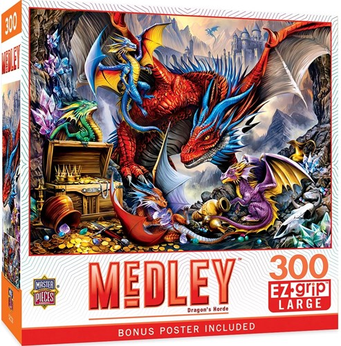 Master Pieces Puzzle Dragon's Horde EZ Grip 300 Teile Karton-2