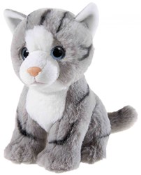 Heunec Kuscheltier Katze grau 22cm Spielzeug Plüschkatze