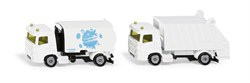 Siku Spielzeug Müllwagen und Kehrmaschine Set aus Metall und Kunststoff