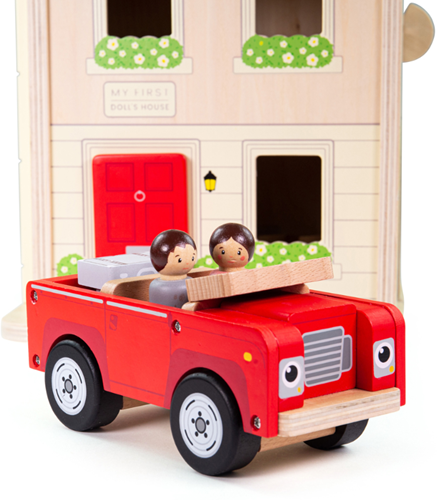 BigJigs Puppenhaus Holzspielzeug mit Zubehör und Puppen-2