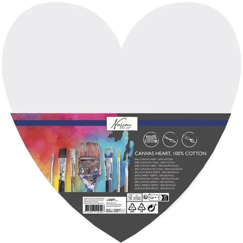 Nassau Leinwand Herz Maluntergrund 29 cm weiß Hobby Malen
