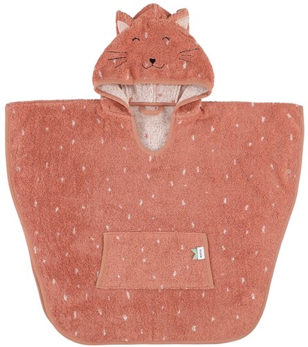 Trixie Kinderponcho Mrs Cat - Weicher Baumwoll-Tierponcho rosa