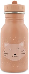 Trixie Edelstahl Trinkflasche für Kinder - Mrs. Cat - 350ml - rosa - auslaufsicher