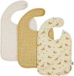 Trixie Baby-Lätzchen 3er-Pack gelb - Lively Lion saugfähig unisex