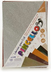 Pincello Bastel Schaumstoff A4 Glitzer - bunte Schaumstoffblätter für kreatives Basteln