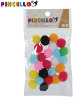 Pincello bunte Pompons Bastelset Textil 25 Stück Multicolor