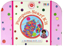 Buttonbag Pompon Schal Bastelset - Kreatives DIY Set für Kinder
