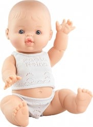 Paola Reina Gordi Babypuppe Junge Weiß Pyjama - 34 cm