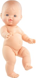 Paola Reina Babypuppe Gordi Junge weiß - 34 cm Vinyl Puppe
