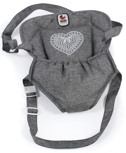Bayer Chic 2000 Puppentrage grau Herzchen - Babypuppen Zubehör