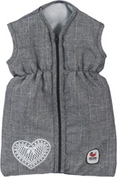 Bayer Chic 2000 Puppenschlafsack grau Herzchen - Puppenzubehör