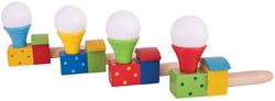 BigJigs Holzspielzeug Puffing Trains buntes Zugspiel für Kinder